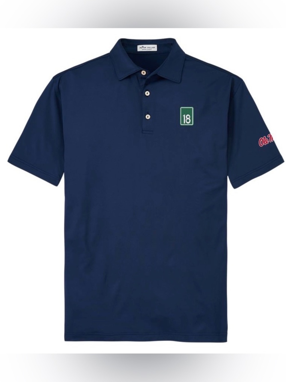 Archie Who? Peter Millar Ole Miss "Speed Limit 18" Navy Blue Polo - NWT - XL